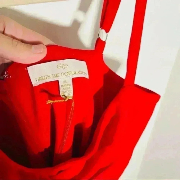 Dress the Population Eve Midi Sheath Dress Red Size XL - Picture 4 of 7